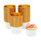100 Pack Gold Aluminum Foil Cupcake Liners, 2.75x1.5-Inch White Colored Baking Cups for Muffins and Baked Desserts, Small Goodie Containers for Loose Nuts and Candies